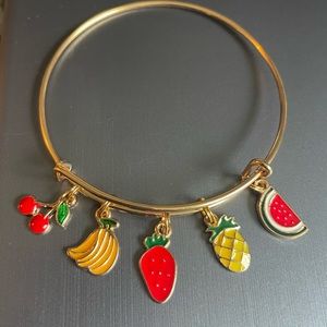 “Fruit Cocktail” 🍒🍌🍓🍍🍉 Bangle in Gold-tone